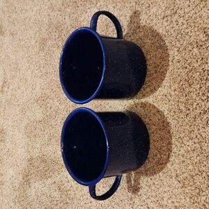 metal camping mugs|set of two